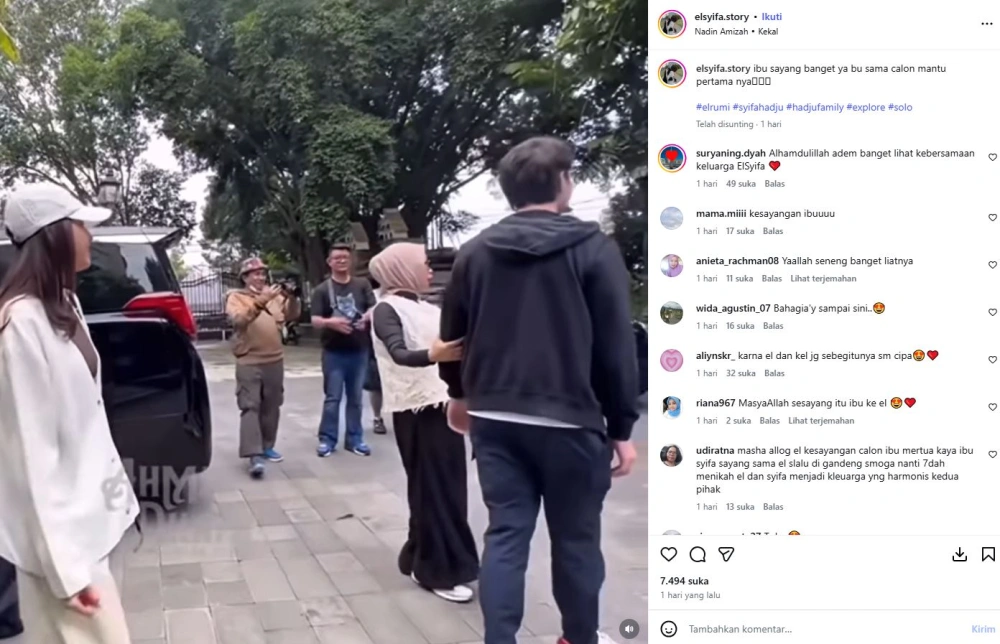 Perlakuan Ibunda Syifa Hadju Pada El Rumi Jadi Sorotan [sumber: Instagram Elsyifa Story]