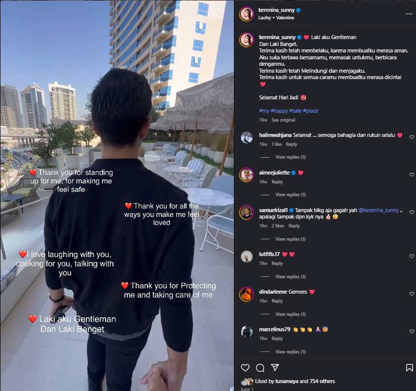 Perlakuan Romantis Rheza Herwindo Instagram