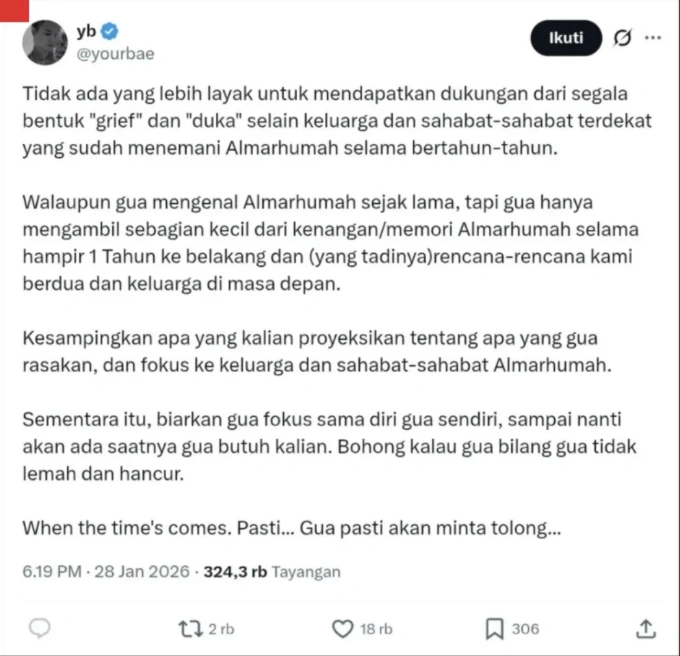 Pernyataan Reza Arap di Medsos. [Instagram]