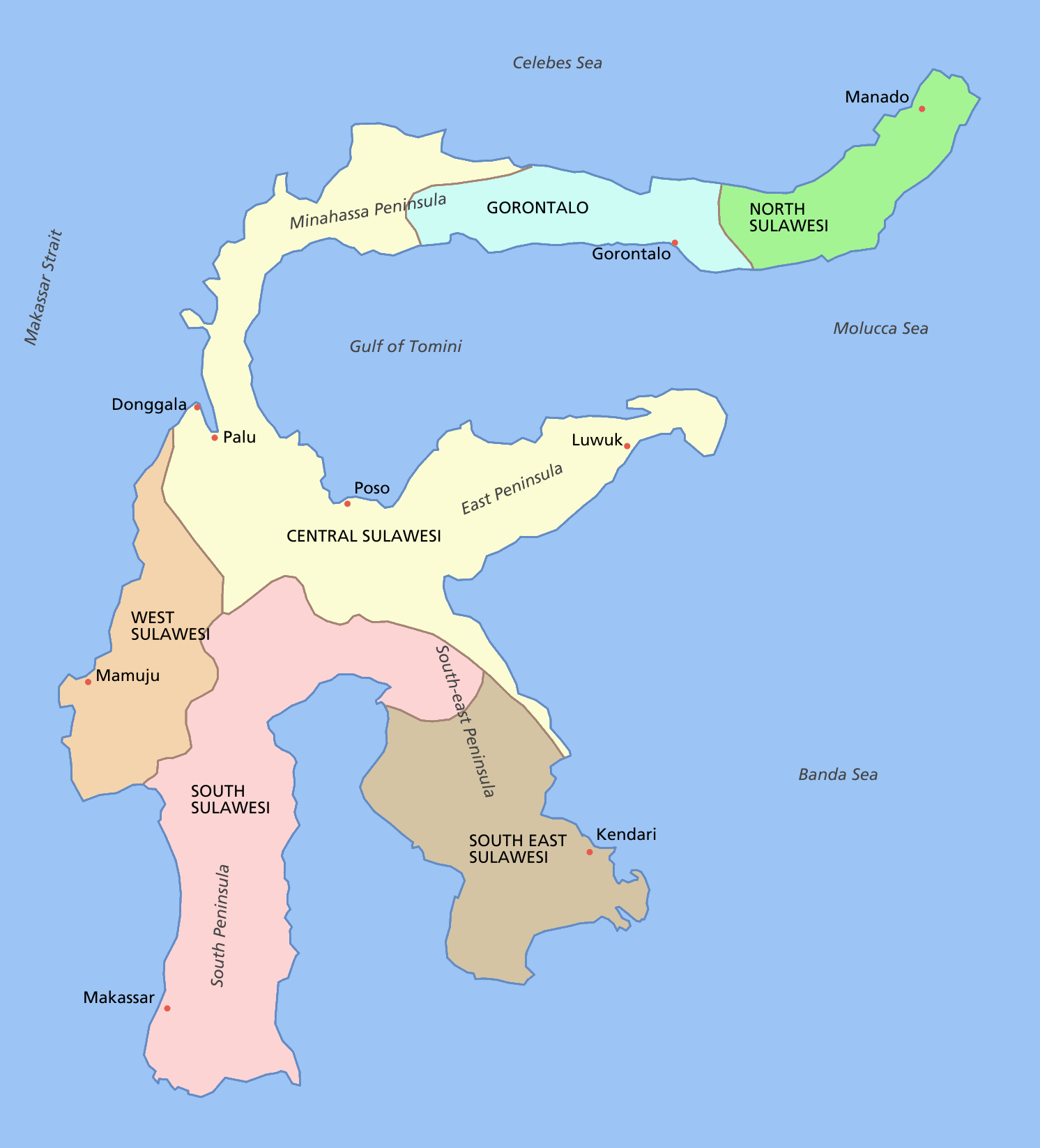 Peta Sulawesi.