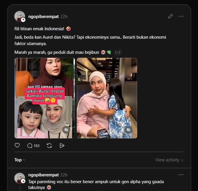 Pola Asuh Aurel Hermansyah Galak [Sumber: Threads]