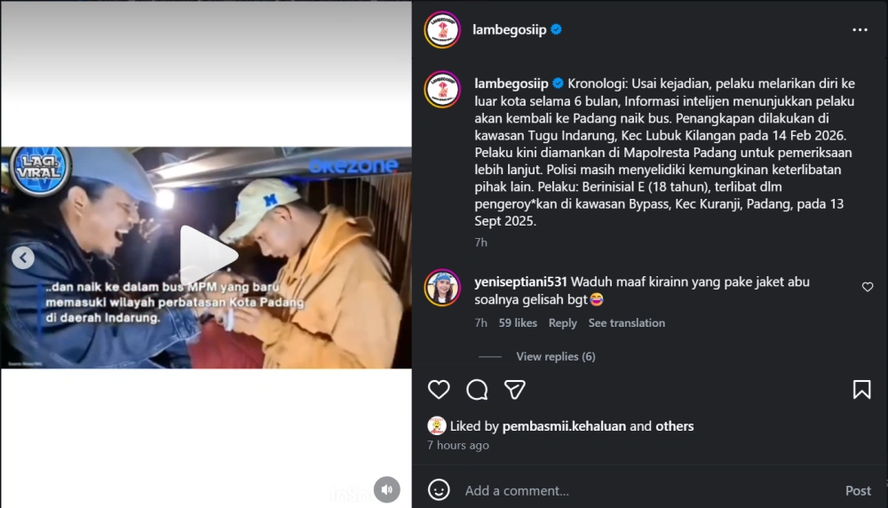 Polisi Nyamar Jadi Pengamen Untuk Tangkap Buronan Di Padang [Sumber: Instagram]