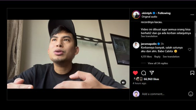 Okin Blak-blakan Ditipu Rekan Kerja, Korbannya Merembet ke Jerome Polin dan Babe Cabita