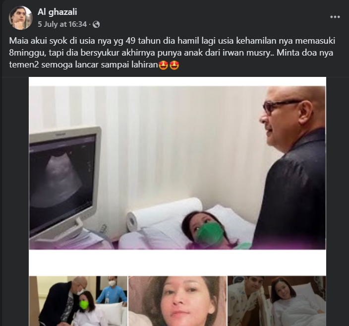 Maia Estianty dikabarkan hamil di usia 49 tahun [Facebook]