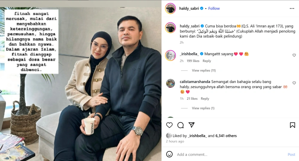 Postingan Haldy Sabri [Instagram]