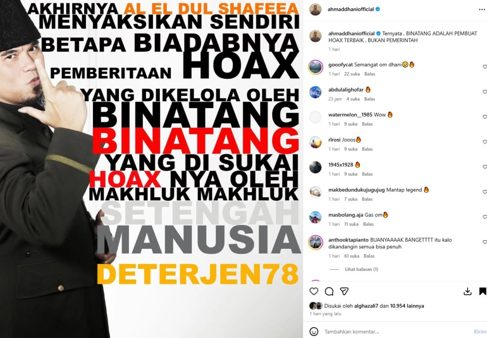 Postingan Instagram Ahmad Dhani Instagram Ahmaddhaniofficial