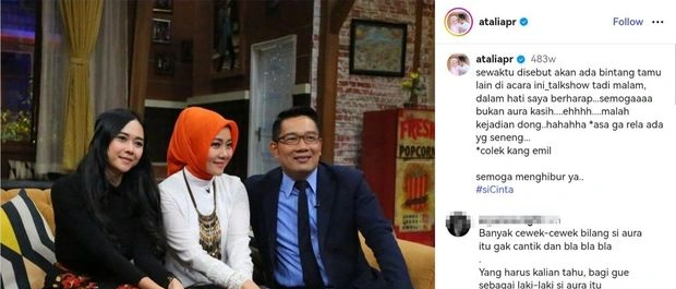 Postingan Lawas Atalia Praratya Instagram