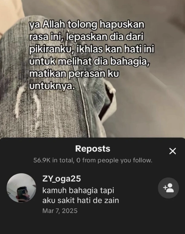 Postingan mengerikan YA tentang Zein. [TikTok]