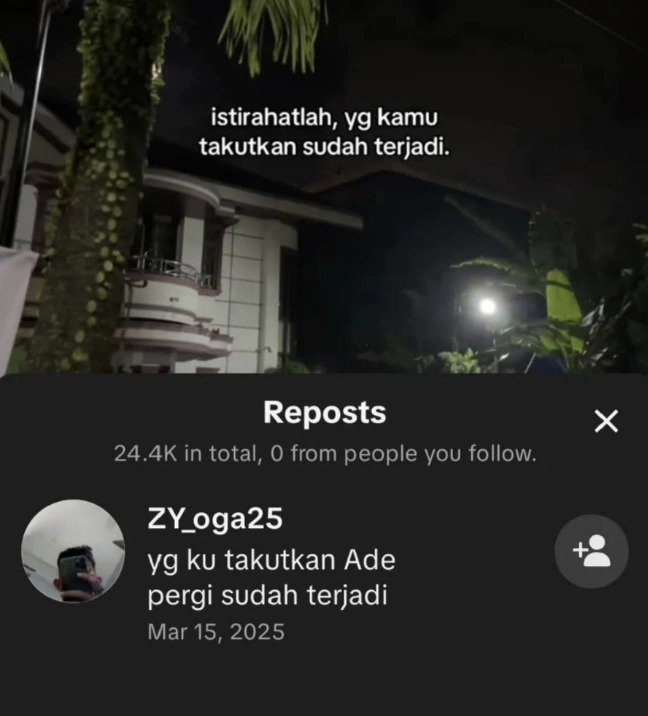 Postingan mengerikan YA tentang Zein. [TikTok]