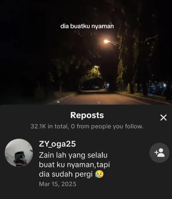 Postingan mengerikan YA tentang Zein. [TikTok]