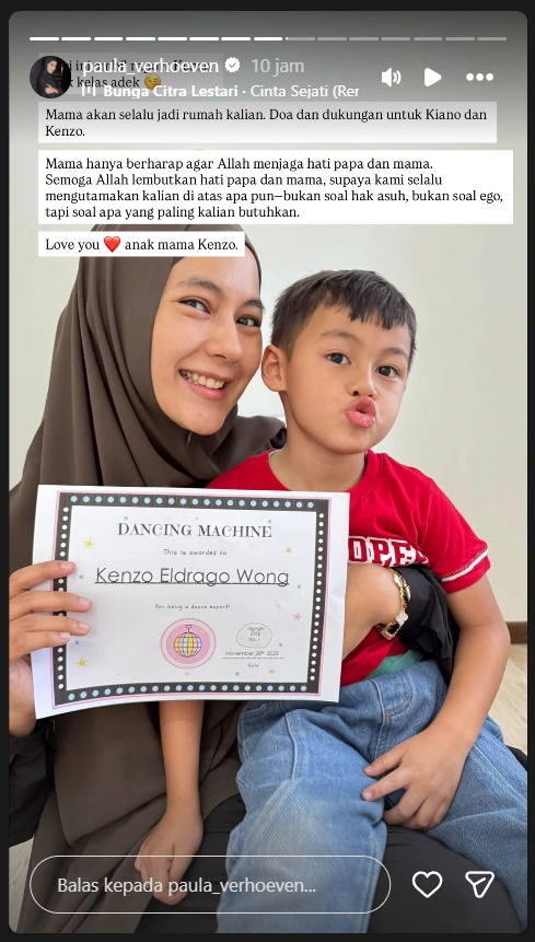 Postingan Paula Verhoeven Di Instagram