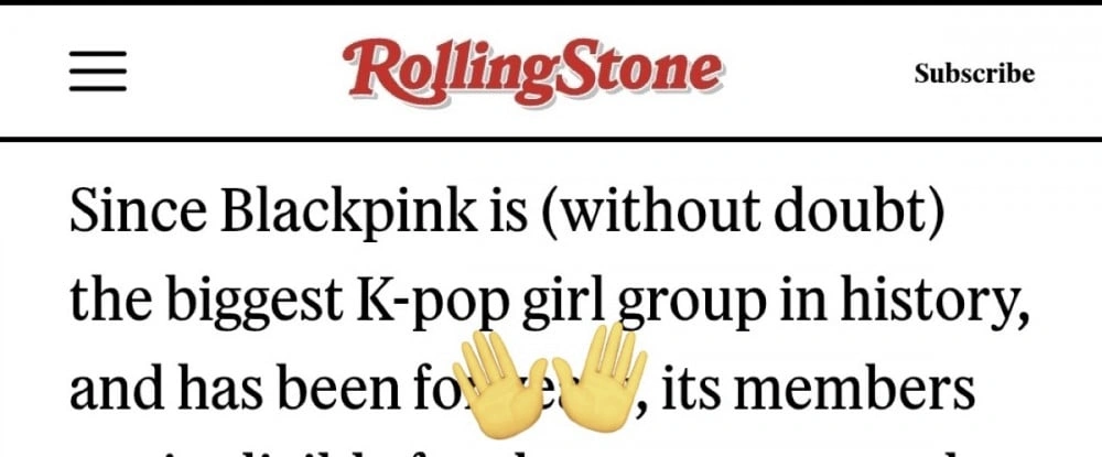 Postingan Rolling Stone Soal Blackpink Allkpop