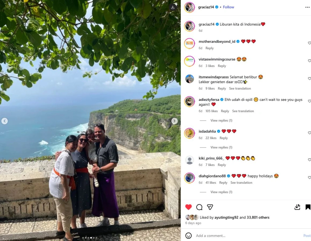 Postingan Gracia Indri Instagram Graciaz14