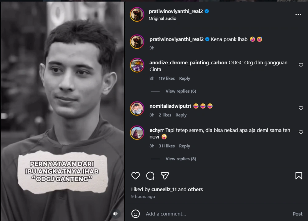 Pratiwi Noviyanthi Kena Prank Odgj Ganteng Cc Instagram