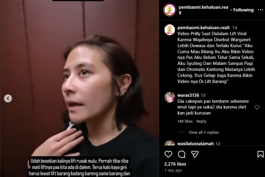 Prilly Latuconsina Disebut Tampak Sangat Kurus Dan Pucat Saat Marah Marah Di Dalam Litf Barang Instagram Pembasmi Kehaluan Reall
