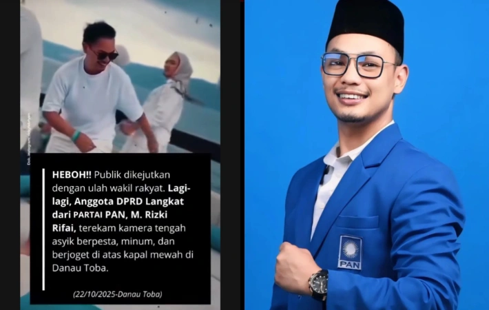 Anggota DPRD Langkat, M. Rizki Rifai viral berpesta di kapal mewah [Instagram]