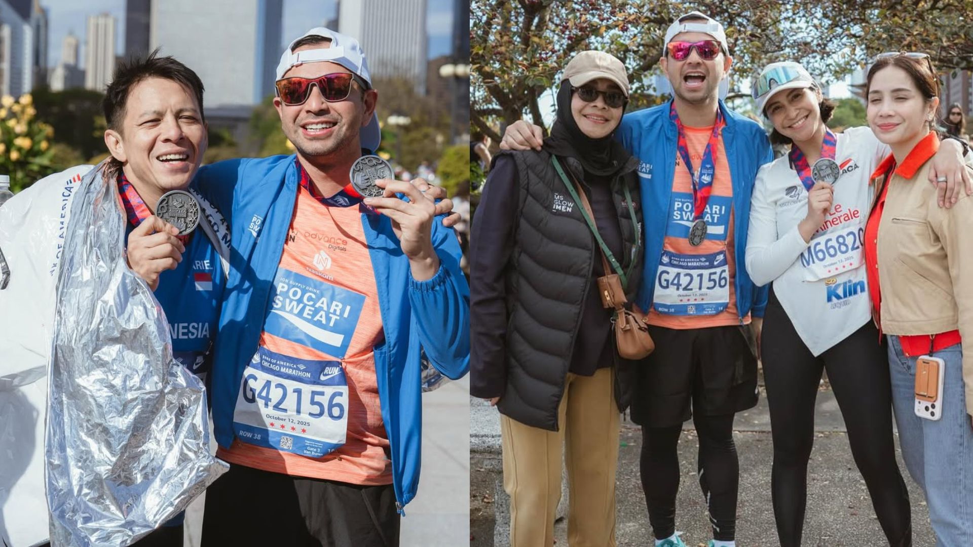 Raffi Ahmad dan Ariel Ikut Chicago Marathon (instagram)
