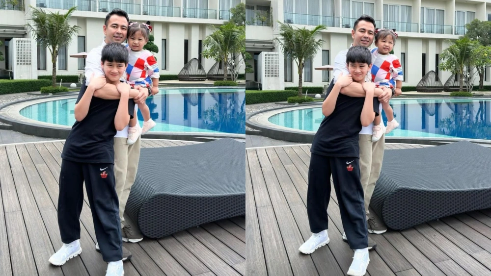 Raffi Ahmad dan kedua anaknya Rafathar dan Lily. [Instagram]