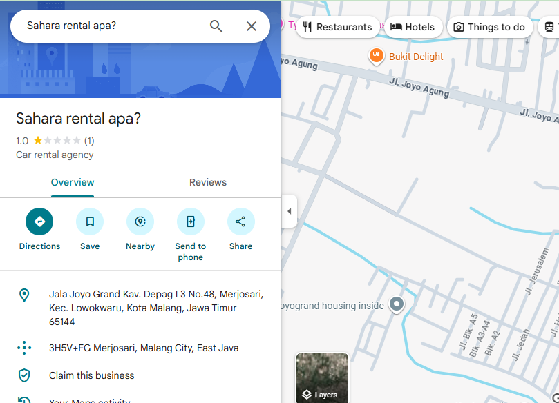 Segini Rating Sahara Rental di Google Maps Setelah Ribut dengan Yai Mim, Ada Ulasan Negatif!