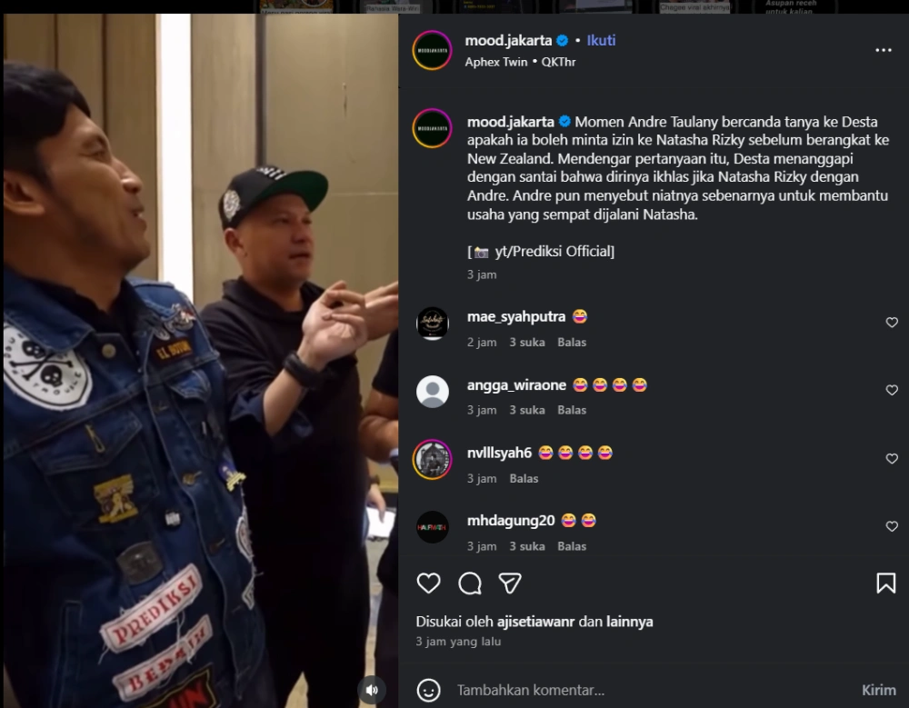 Reaksi Desta Saat Andre Taulany Izin Ingin Bareng Natasha Rizky Cc Instagram