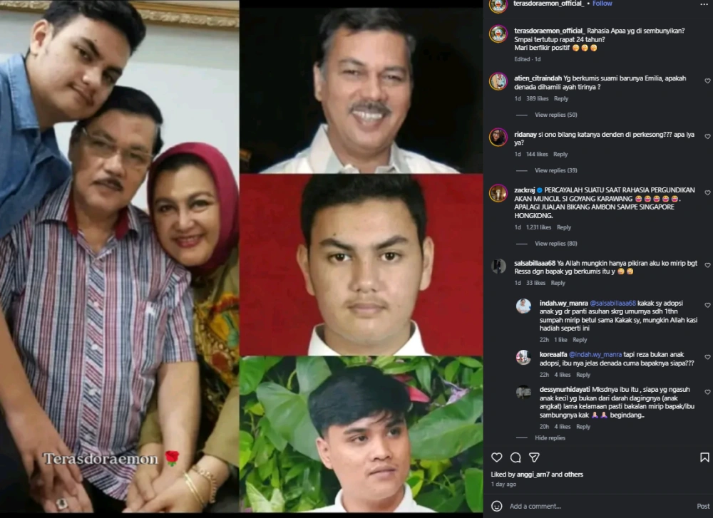 Ressa Rossano Disebut Mirip Ayah Tiri Denada [Sumber: Instagram]