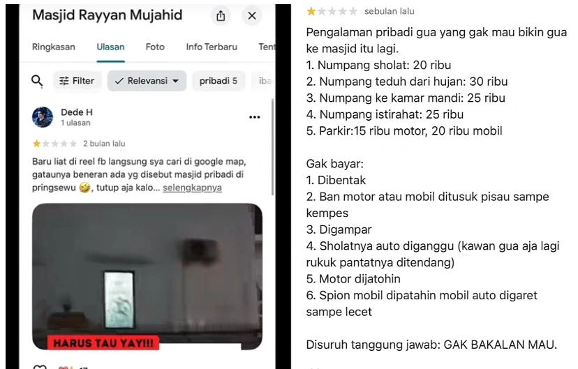 Review Negatif Di Masjid Rayyan Mujahid Tiktok