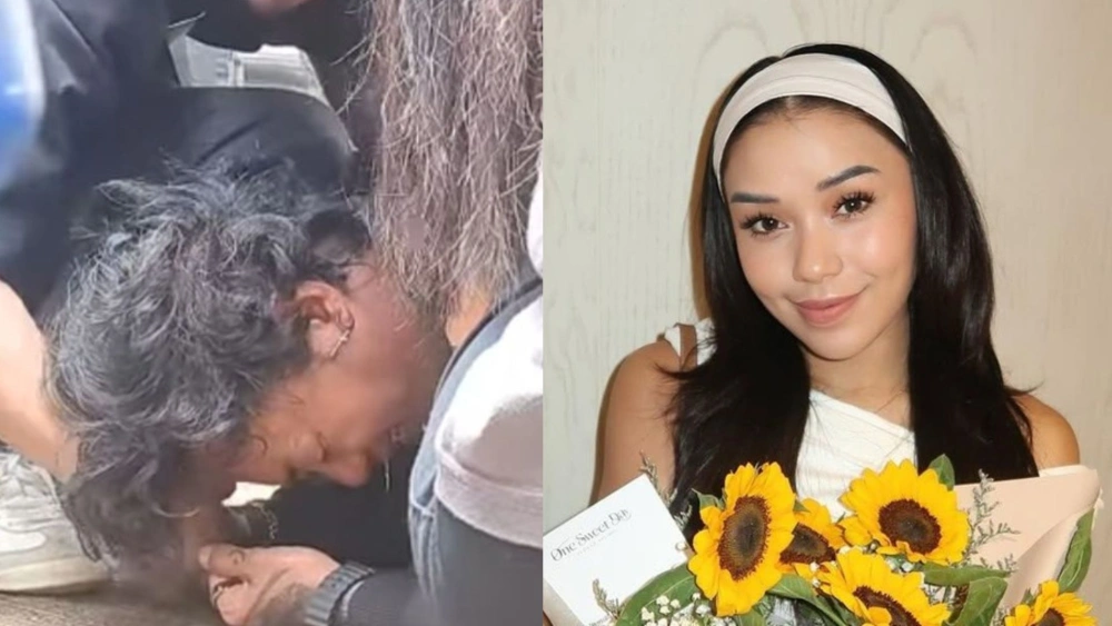 Reza Arap nangis di pemakaman Lula. (TikTok)