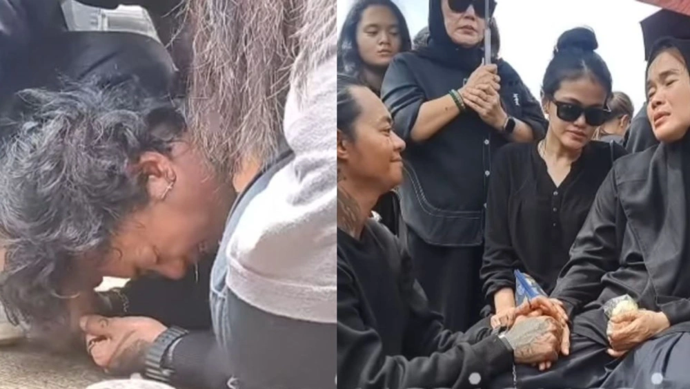 Reza Arap tampak menenangkan ibunda Lula Lahfah. [TikTok]