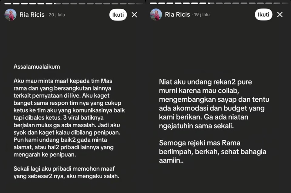 Ria Ricis Ogah Undang Rama Batik Tuding Tak Sopan Berujung Minta Maaf