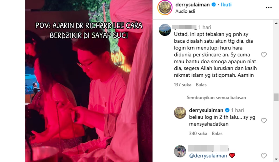 Richard Lee Disebut Sudah 2 Tahun Mualaf, Terciduk Masih Rayakan Natal di 2024?