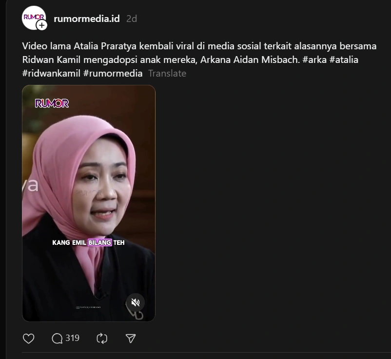 Ridwan Kamil Minta Adopsi Bayi [Sumber: Threads]