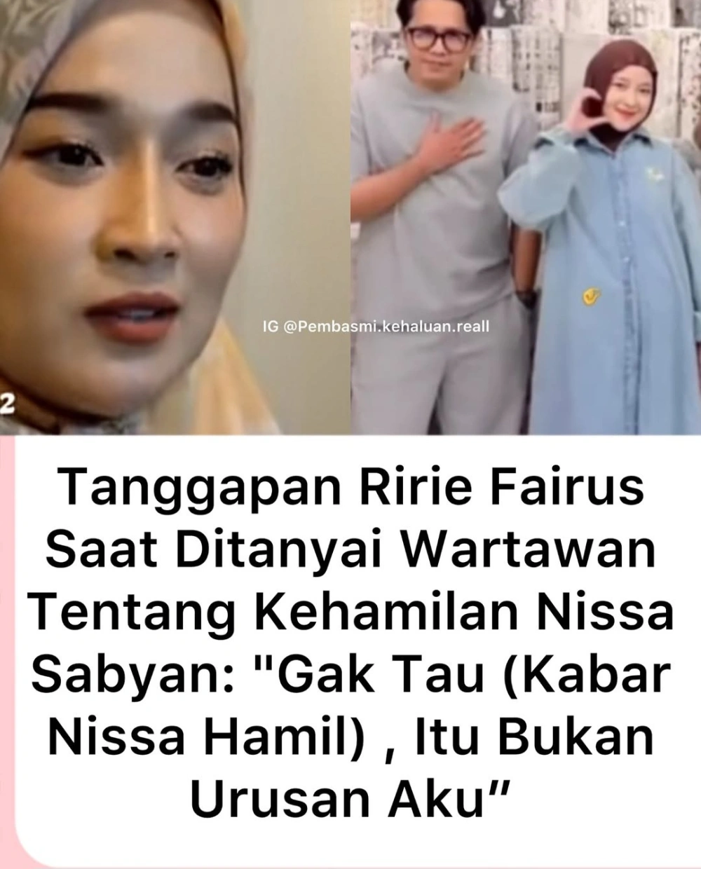 Ririe Fairus Tanggapi Kabar Kehamilan Nissa Sabyan Kolase Youtubeteras Bintang Dan Instagram Pembasmi Kehaluan Real
