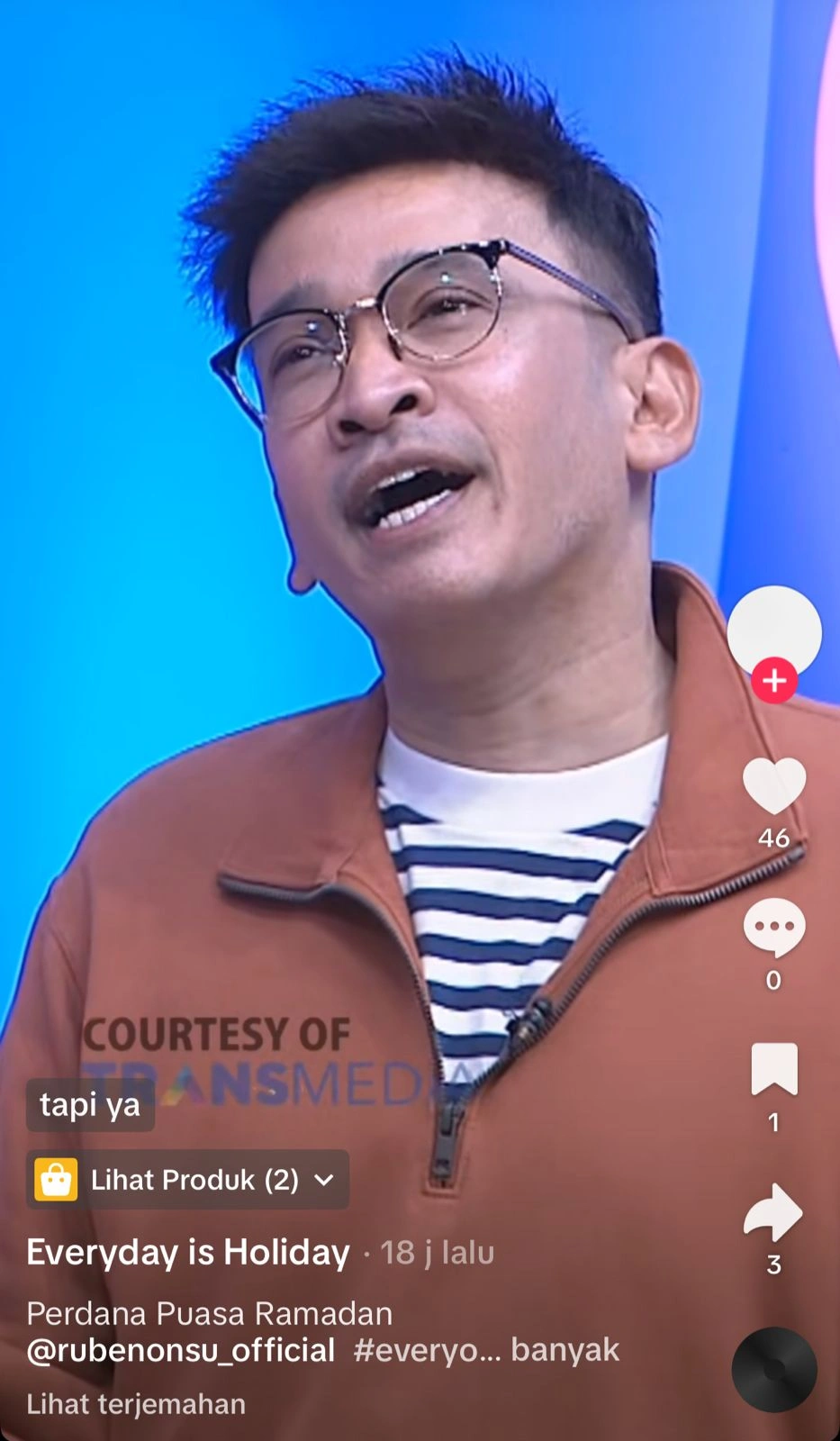 Ruben Onsu Jalani Puasa Perdana [sumber: Tiktok Linggairawaniiiiiiiiiii]