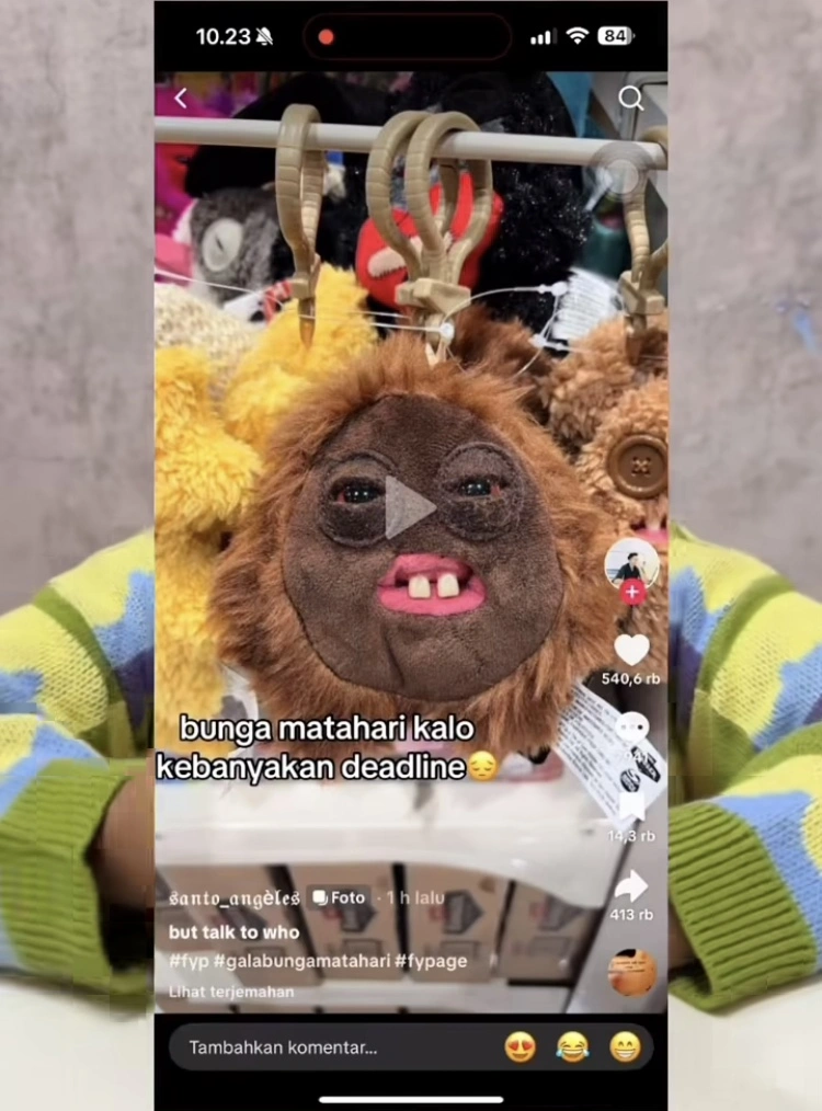 Rupa Gantungan Kunci Yang Disamakan Dengan Wajah Sang Tiktoker (Tiktok)