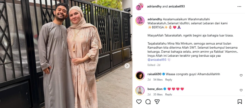 Ryan Adriandhy bahagia kini sang istri hamil anak pertama. [Instagram]