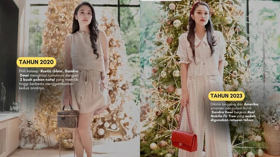 4 Potret Lawas Sandra Dewi Rayakan Natal, Bagaimana Tahun 2024?