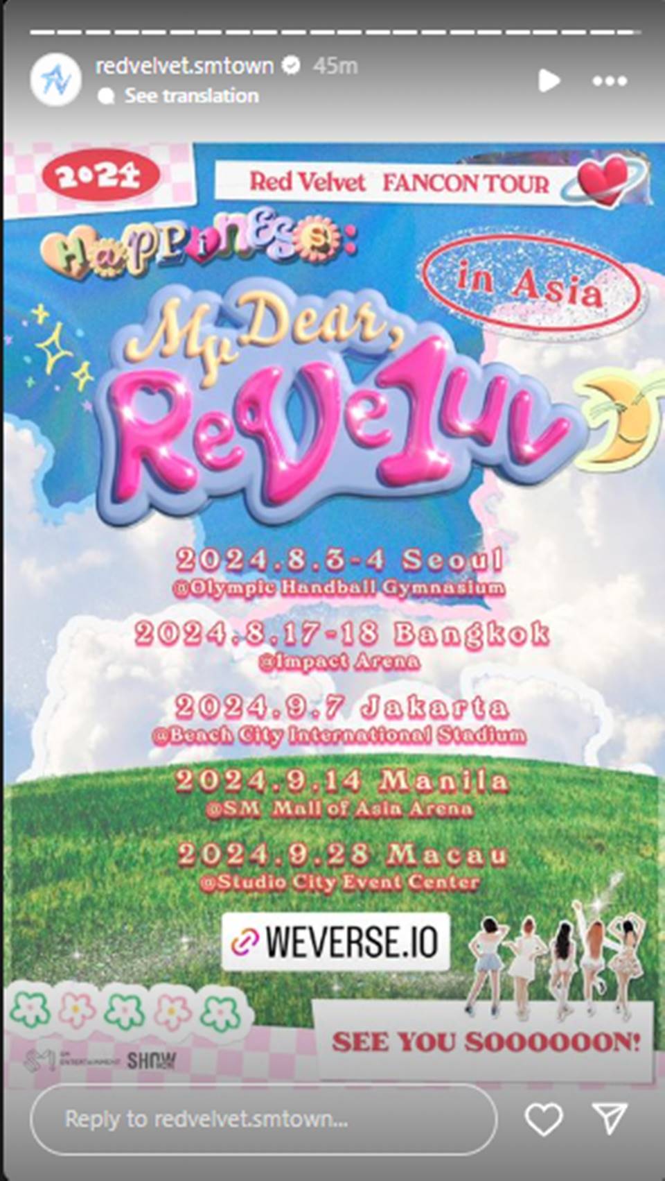 Sapa Penggemar Indonesia, Red Velvet Bakal Konser Pada 7 September di Ancol