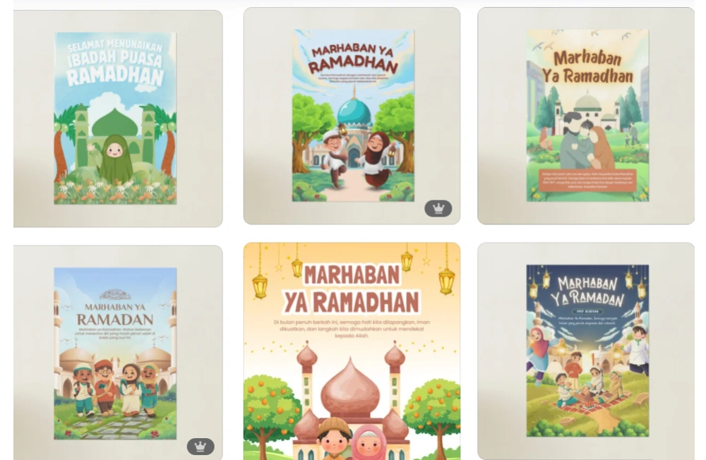 Contoh poster Ramadan di Canva. [canva]