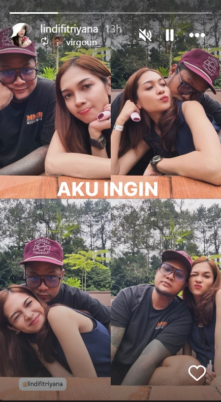 Foto mesra Virgoun dan Lindi Fitriyana. (Instagram)