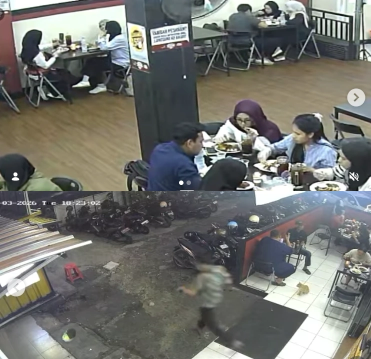 CCTV pencurian di warung makan milik Praz Teguh. (Instagram)