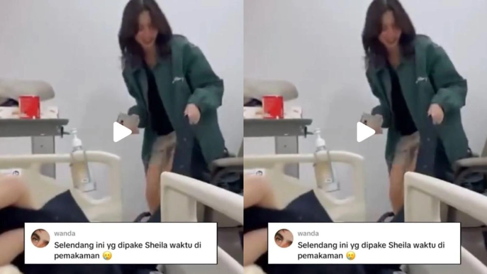 Selendang Yang Dipakai Sheila Dara Saat Pemakaman Vidi Aldiano Jadi Sorotan [sumber: Tiktok Rachmathif]