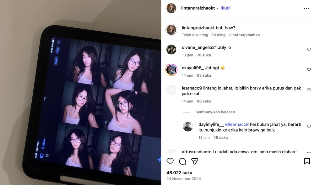 Serangan Ke Akun Lintang. [Instagram]