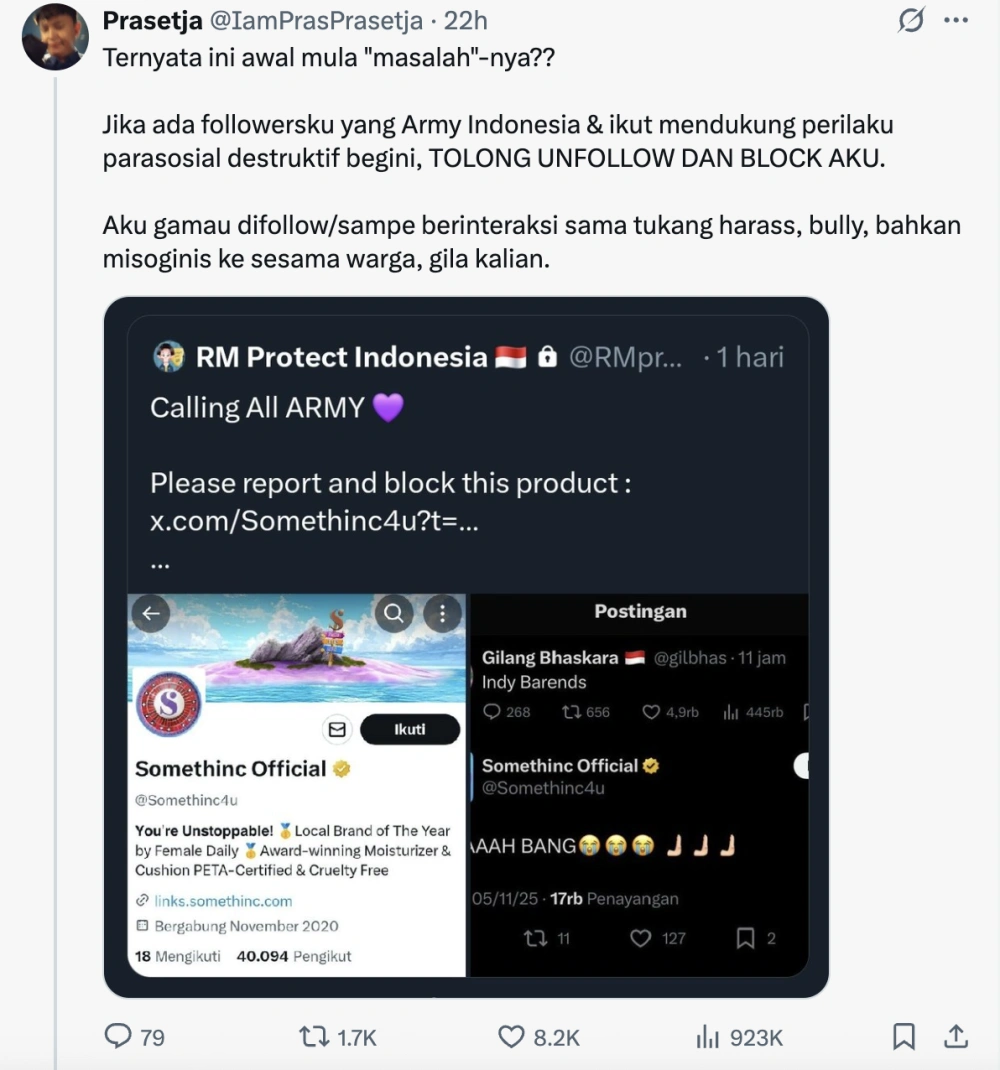 Seruan Army Untuk Memboikot Somethinc. [X]