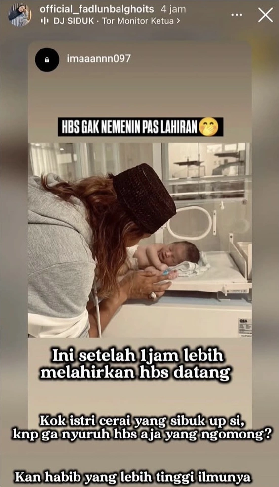 Setelah 1 Jam Anaknya Lahir Bahar Bin Smith Baru Datang (Instagram)