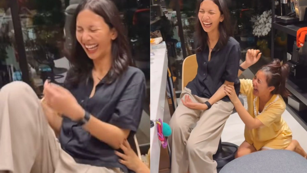 Momen Sheila Dara sudah tertawa lepas membuat para fans ikut lega. [Instagram]