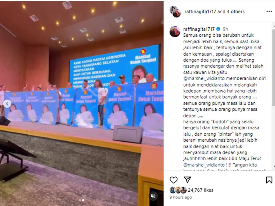 Raffi Ahmad Dukung Marshel Widianto Jadi Calon Wakil Walkot Tangsel, Gak Terima Komentar Julid