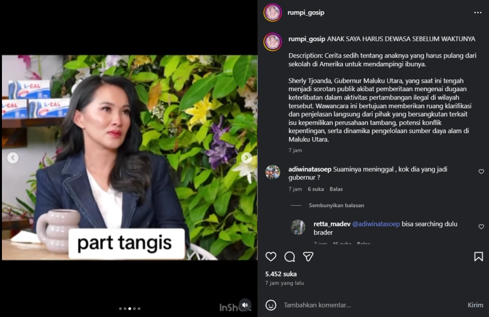 Sherly Tjoanda Menangis Ratapi Nasib Anaknya Instagram