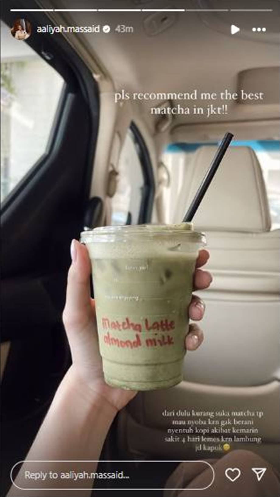 Aaliyah Massaid Minta Rekomendasi Matcha Terbaik di Jakarta, Cek 3 Pilihan Terenak Ini!