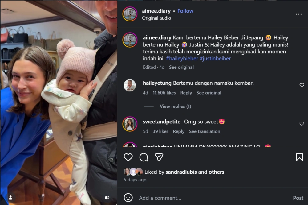 Sikap Ramah Hailey Bieber Jadi Sorotan [Sumber: Instagram]