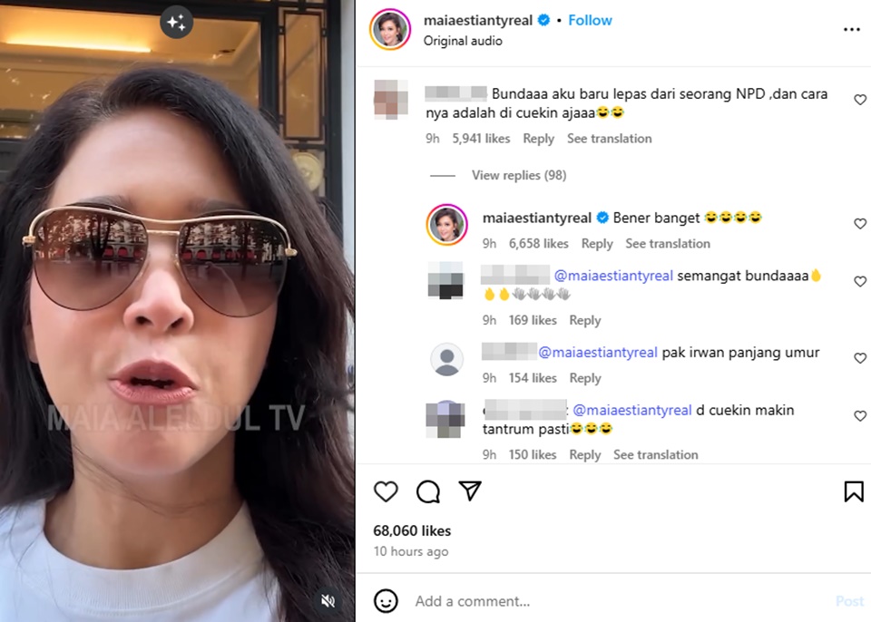 Maia Estianty Balas Komentar Netizen soal Ahmad Dhani